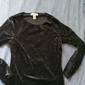 Silky satin Black Velvet top from Judith Hart sz L